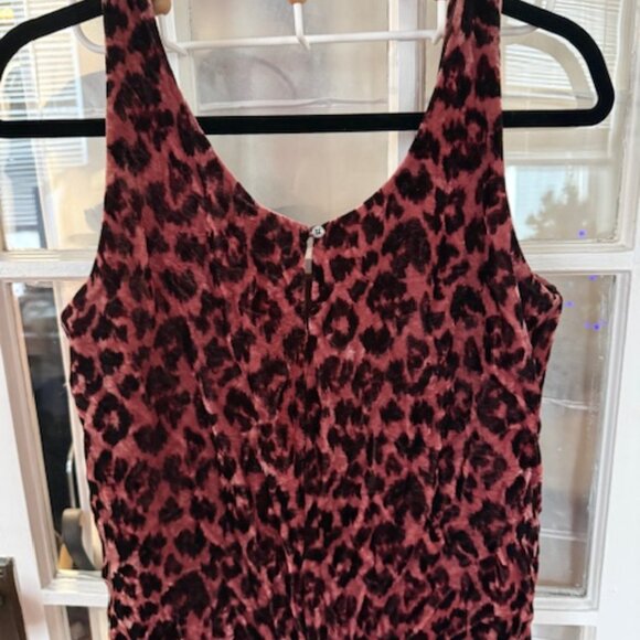 J Crew Printed Velvet Tank Top (Leopard) Size 2 - Picture 2 of 3